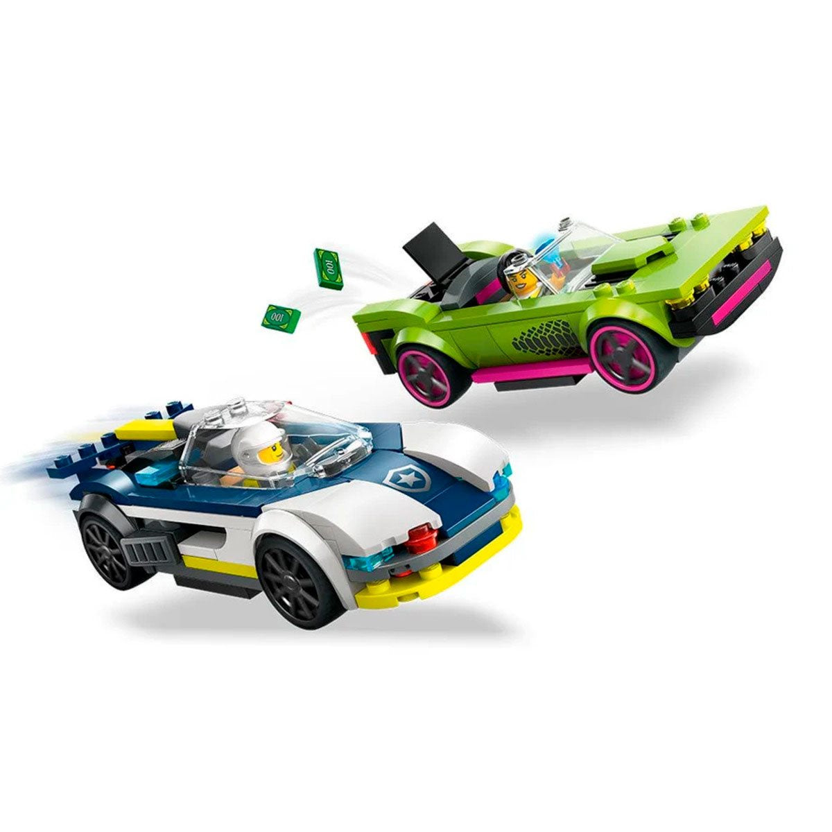 Auto De Policía Y Potente Auto Deportivo Lego City